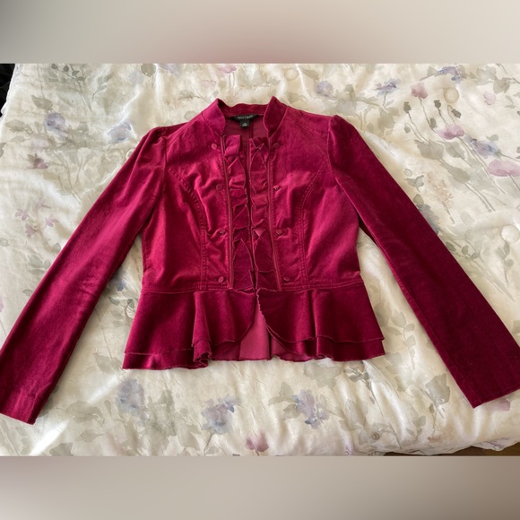 White House Black Market Velvet Peplum Jacket - Picture 3 of 8